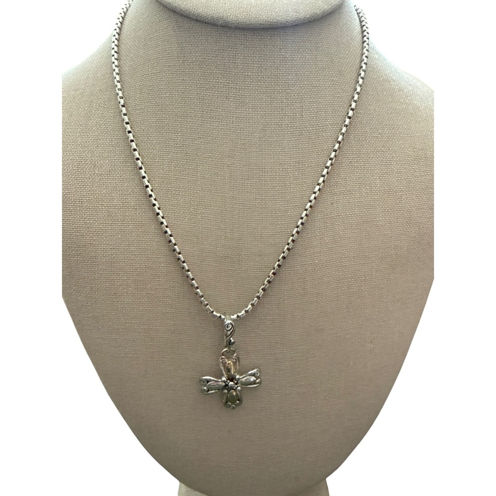 Premier Design Box Chain Necklace cross design adjustable silver gold tone